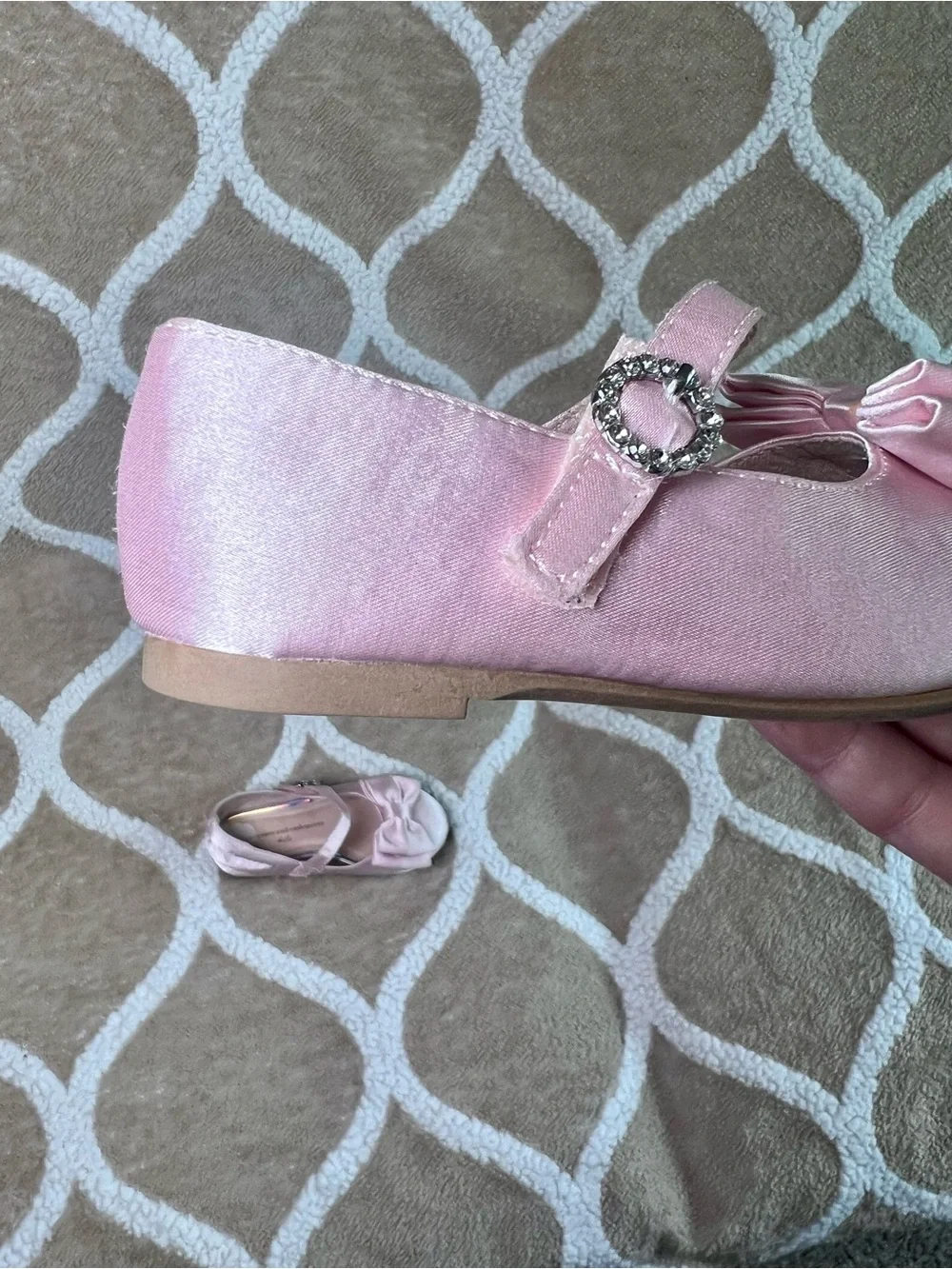 cupcakes & cashmere Girls Pink Satin Bow Mary Jane Shoes